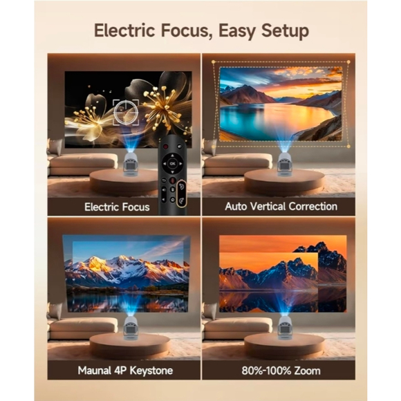 Mini Projector 4K Support, Smart Projector - Picture 2 of 9